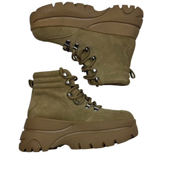 Steve Madden "Husky" Tan Suede Chunky/Platform Boots/Sneakers Women's Size 6.5 - Picture 3 of 10
